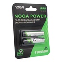 Blíster de 2 pilas AAA Noganet NP-AAAM 1.1B recargables 1100 mAH