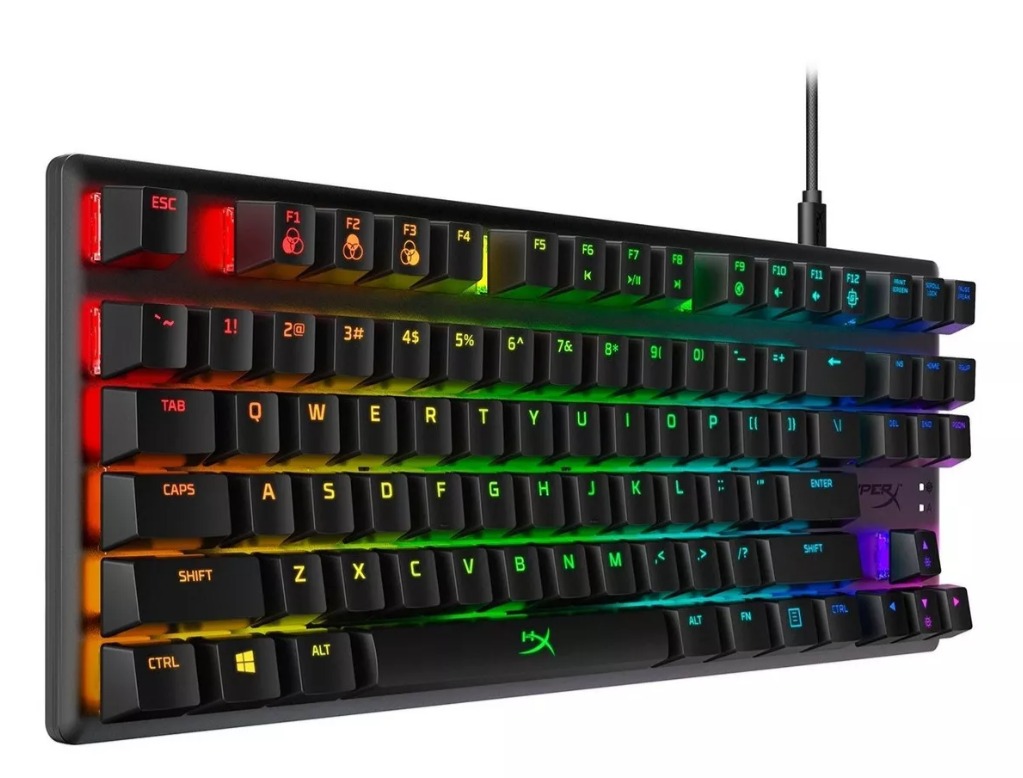 Teclado HYPERX ALLOY ORIGINS CORE TIPO RGB MECANICO SWICH RED LINEAR INGLES (HX-KB7RDX-US)-(4P5P3AA ABA)