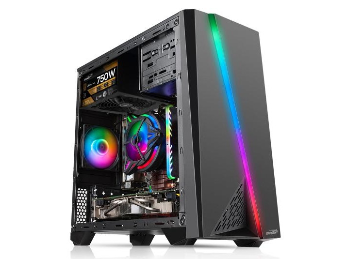 GABINETE SENTEY F10 RGB PANEL TRANSPARENTE BLACK (FS10)