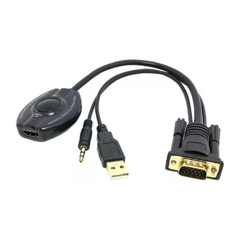 NETMAK CONVERSOR VGA (M) A HDMI (H) + SALIDA DE AUDIO Y ENTRADA DE ALIMENTACION (NM-C63)