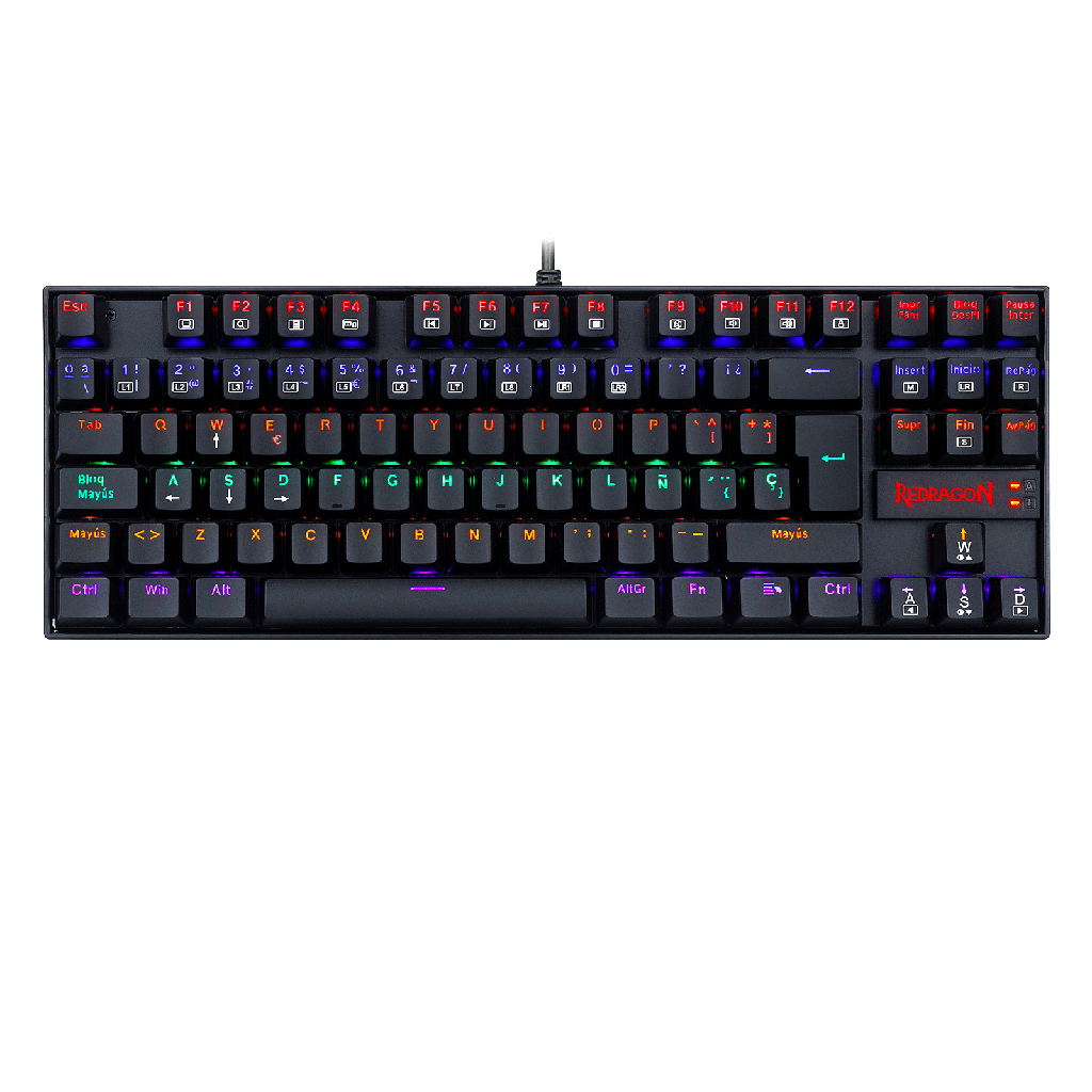 Teclado REDRAGON K552 KUMARA TIPO RGB MECANICO LATINO SWITCH DUST-PROOF RED BLACK (K552RGB-1) (6950376778925)