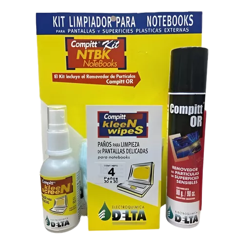 DELTA KIT DE LIMPIEZA PARA NOTEBOOKS [COMPITT KLEEN SCREEN 60G - COMPITT OR 90G - 4 PAÑOS 30X30 ] (NT)