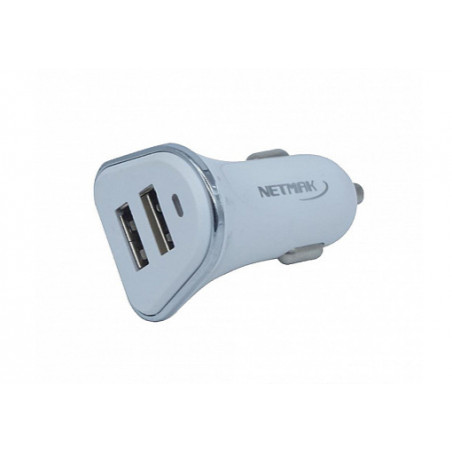 Netmak Cargador Doble Usb 3.1A P/Auto Blanco (Nm-Ucc5-W)