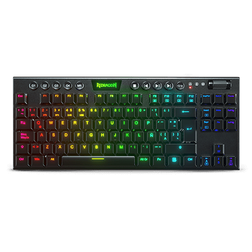 Teclado REDRAGON K621 HORUS TKL TIPO RGB WIRELESS Y USB MECANICO LATINO SWITCH DUST-PROOF RED (K621-RGB) (6950376709738)