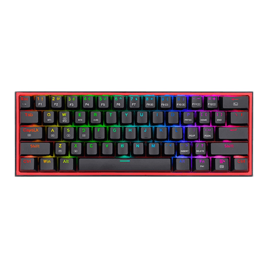 Teclado REDRAGON K616 FIZZ PRO BLACK TIPO WIRELESS Y USB RGB SWICH DUST-PROOF RED MECANICO LATINO (K616-RGB) (6950376714367)