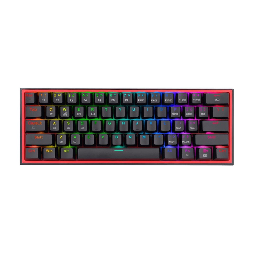 Teclado REDRAGON K616 FIZZ PRO BLACK TIPO WIRELESS Y USB RGB SWICH DUST-PROOF RED MECANICO LATINO (K616-RGB) (6950376714367)