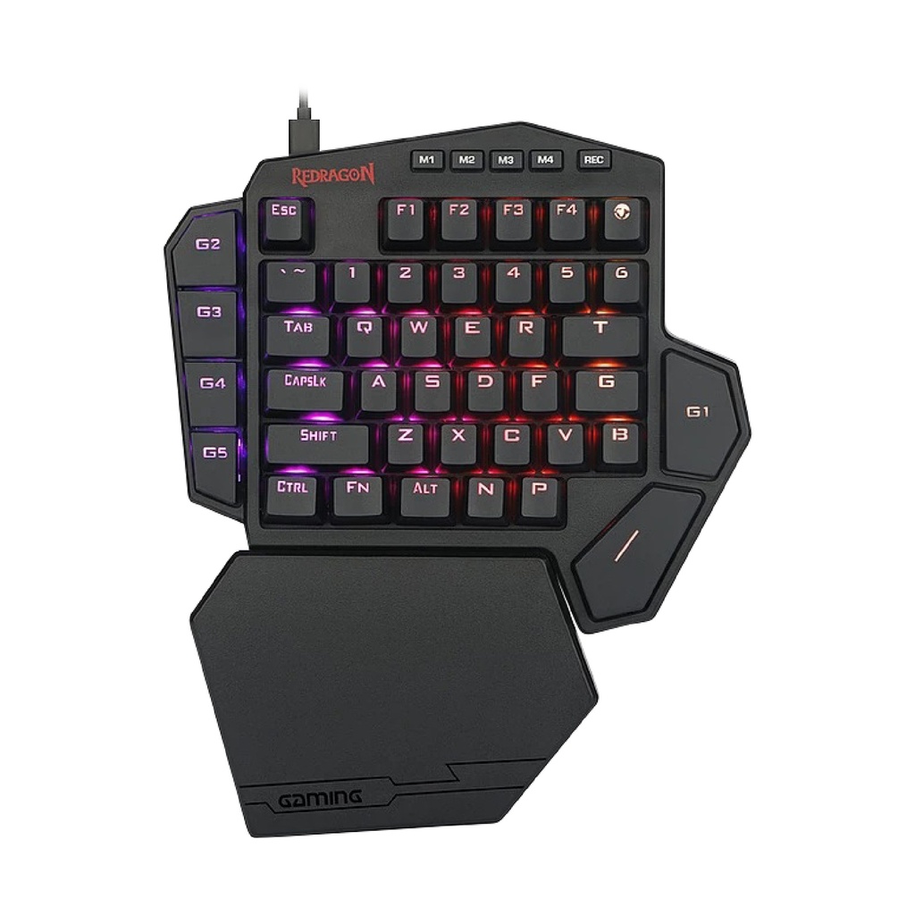 Teclado REDRAGON K585 DITI TECLADO UNA MANO BLACK TIPO RGB SWICH BROWN MECANICO (K585RGB) (6950376705808)