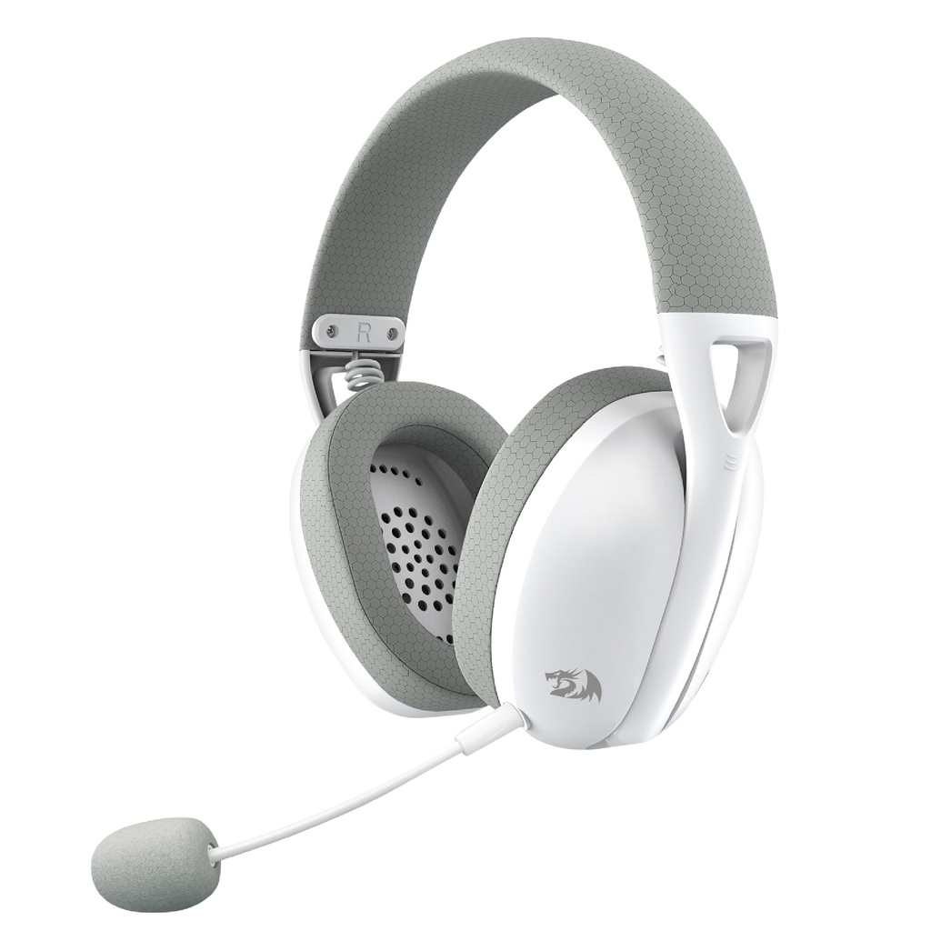 Auricular REDRAGON IRE PRO TRIPLE CONNECTION USB RECEIVER, BLUETOOTH AND USB CABLE WHITEGRAY (H848G) (6950376715401)