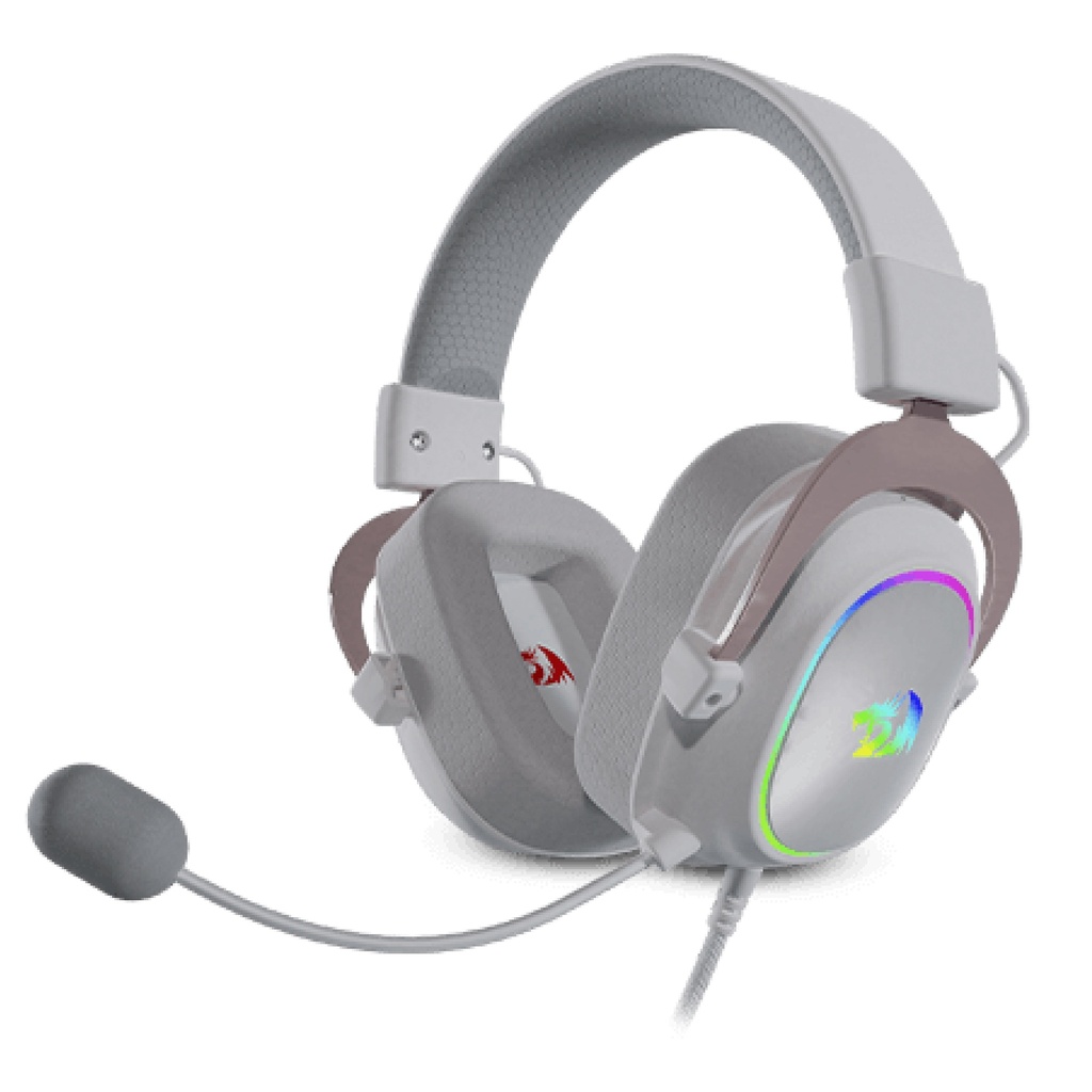 Auricular REDRAGON H510 ZEUS X USB CABLE CONNECTION WHITE (H510W-RGB) (6950376710079)