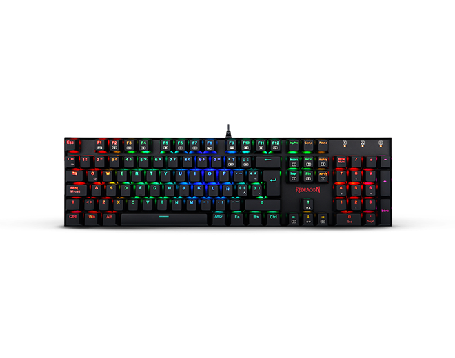 Teclado REDRAGON MITRA BLACK TIPO RGB MECANICO SWITCH DUST-PROOF RED LATINO (K551RGB-1) (6950376705587)