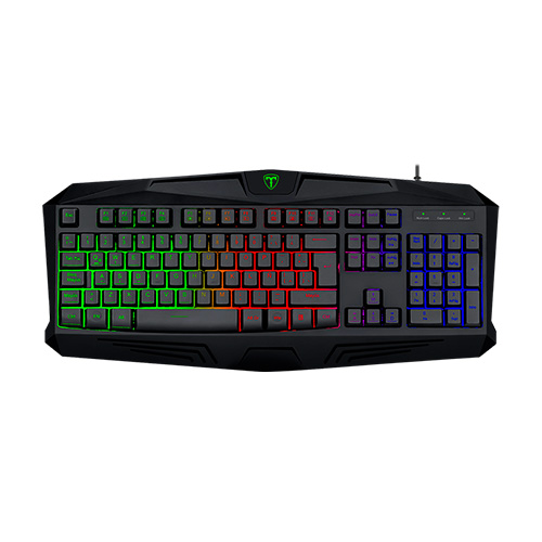 Teclado T-DAGGER T-TGK106 TANKER RAINBOW BLACK TIPO USB WIRE RGB MEMBRANA LATINO BLACK (T-TGK106) (6950376707192)