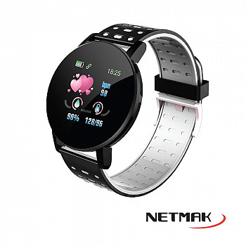 NETMAK SMART WATCH PRO NEGRO MAYA DE GOMA NEGRA CON GRIS (NM-PRO)