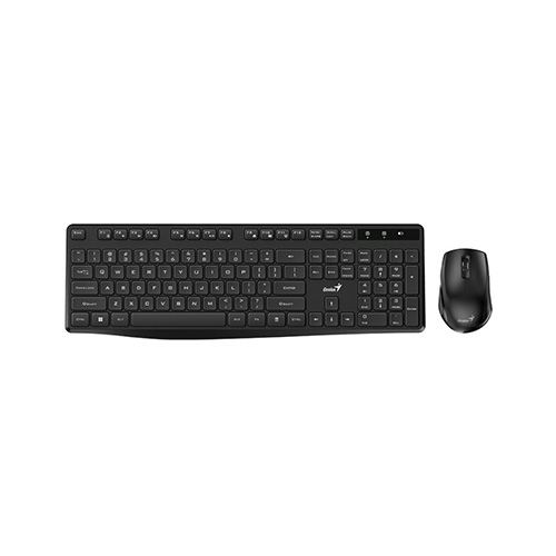 TECLADO Y MOUSE GENIUS SILENT KEYBOARD WIRELESS 2.4GHZ BLACK COPILOT KEY IA (KM-8206S IA BLACK)