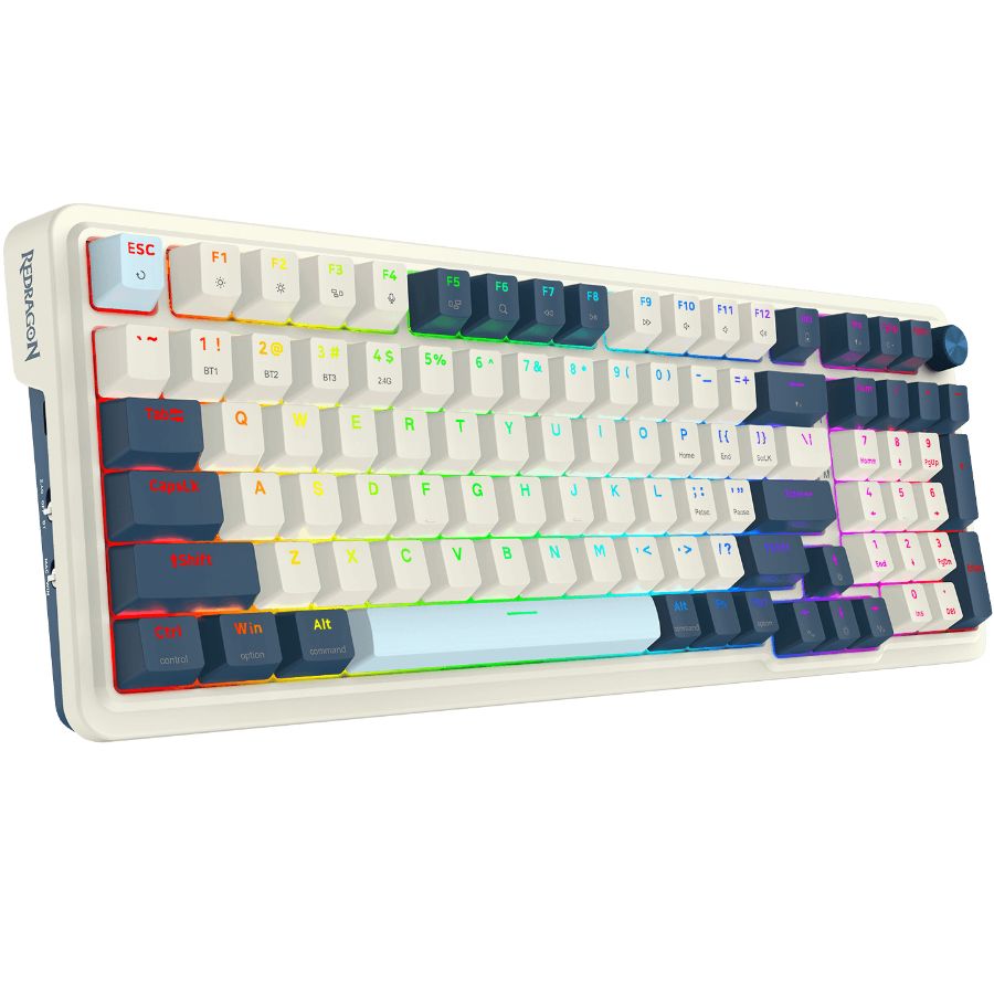Teclado REDRAGON EISA PRO TIPO USB WIRE-WIRELESS RGB MECANICO INGLES SWITCH DUST-PROOF RED LIGHT BLUE CAKE (K686WB-RGB-PRO) (6950376722997)