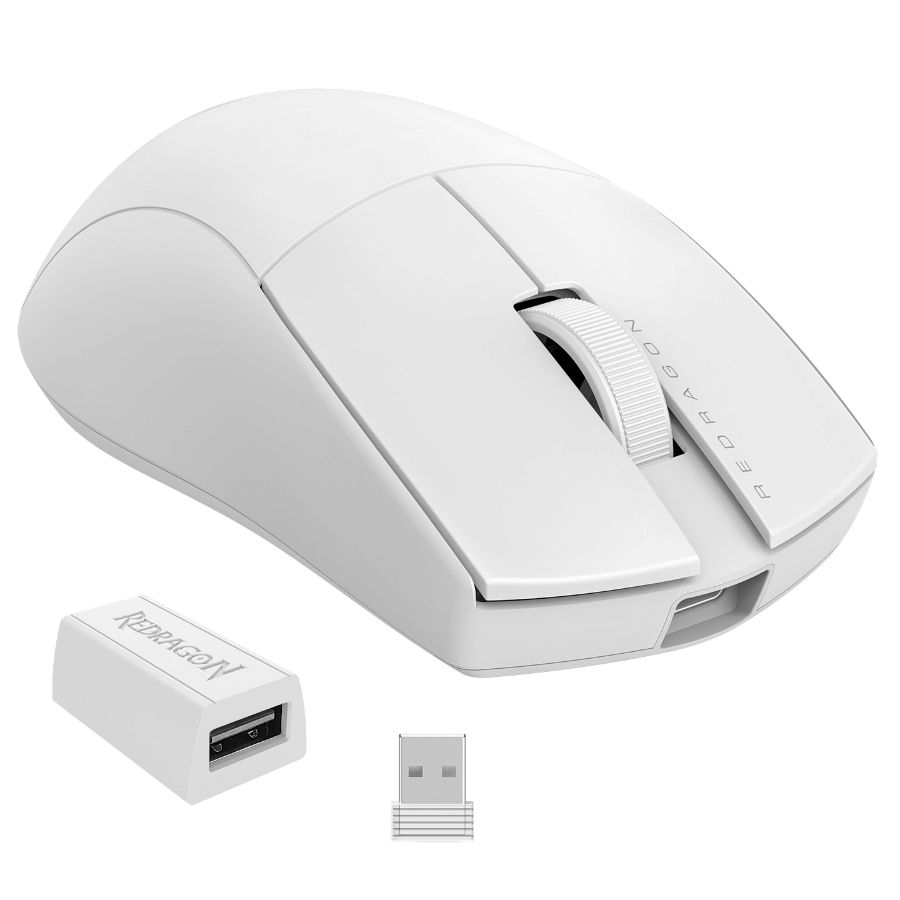 Mouses REDRAGON M916W KING 1K PRO CONNECTIVITY WIRE-WIRELESS 26000 DPI 5 BOTONES BLANCO (M916W-PRO-1K) (6950376721969)