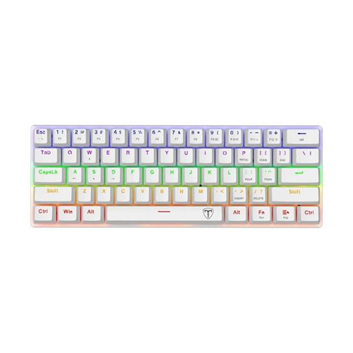 Teclado T DAGGER ARENA WHITE TIPO LED MECANICO SWITCH DUST-PROOF BROWN LATINO (T-TGK321W-BR) (6950376713681)