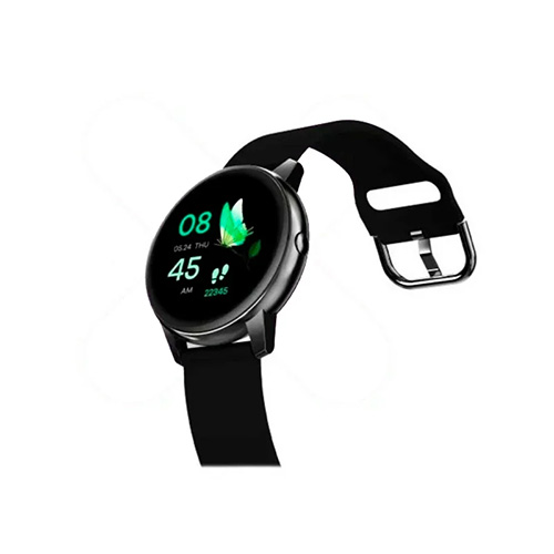 HAXLY SMART WATCH KUBE QUO PLUS NEGRO MAYA DE GOMA NEGRA (HX-SWQUOP-BK)(7730971770178)