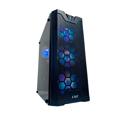 GABINETE LNZ, Y11, BLACK, ATX, M-ATX, ITX, 4 FAN ARGB, VIDRIO TEMP LAT/FRONT (Y11-SF-ARGB)