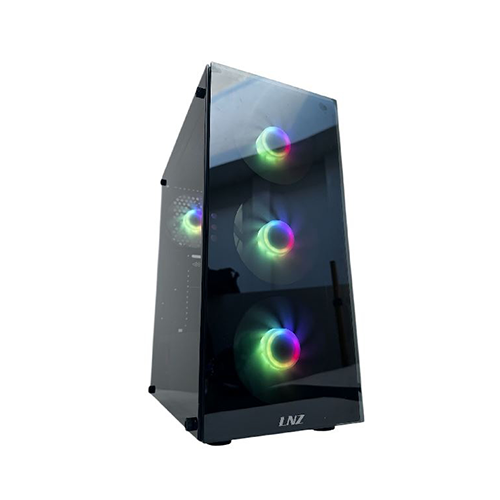 GABINETE LNZ, Y10, BLACK, ATX, M-ATX, ITX, 4 FAN ARGB, VIDRIO TEMP LAT/FRONT (Y10-SF-ARGB)