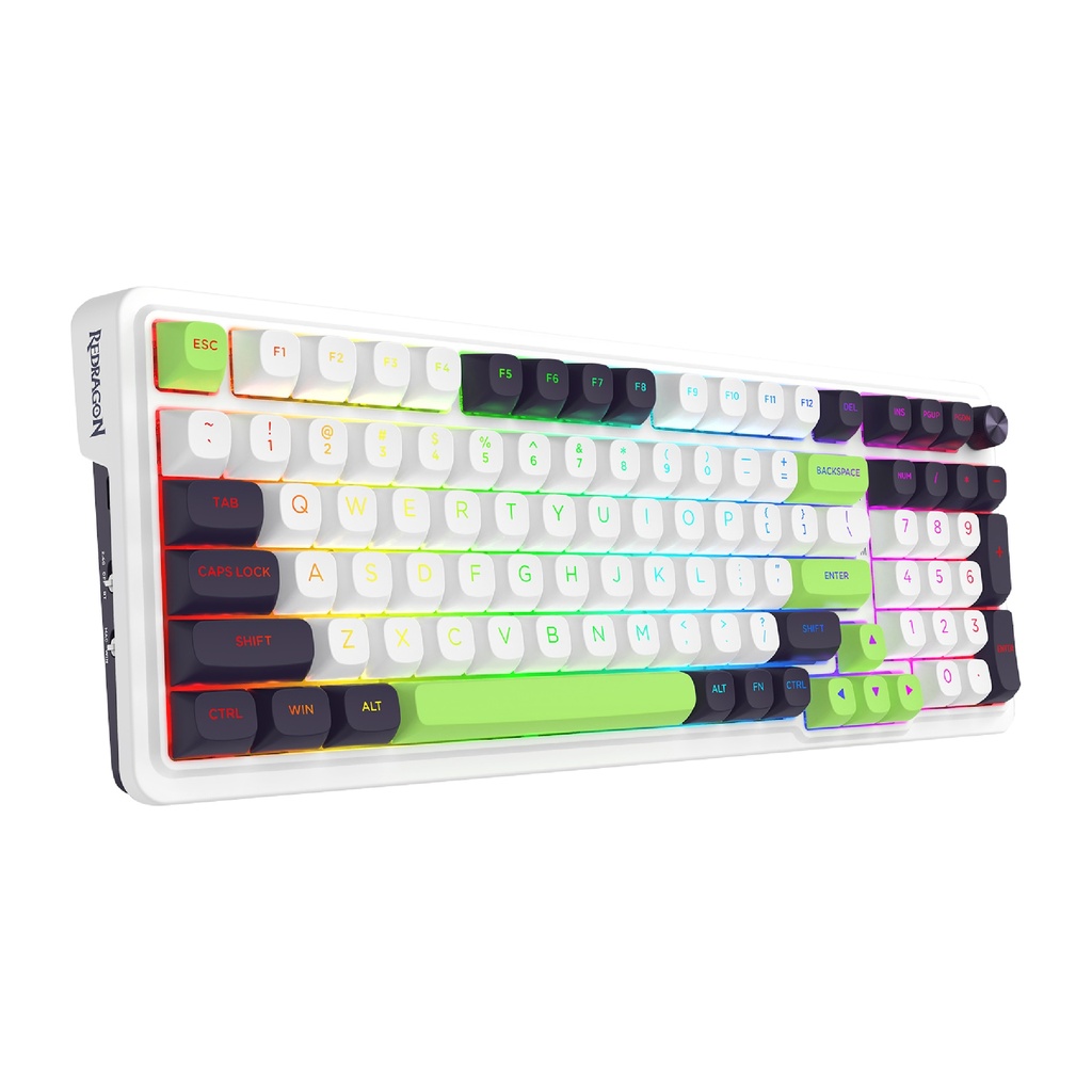 Teclado REDRAGON EISA MAX TIPO USB WIRE-WIRELESS RGB MECANICO INGLES SWITCH MINT MAMBO (K686WBG-RGB-MAX) (6950376725097)