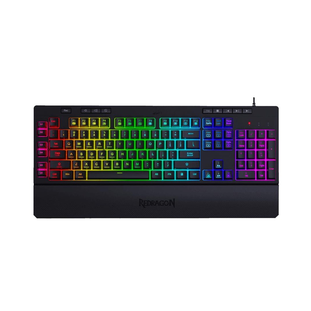 Teclado REDRAGON K512 SHIVA BLACK TIPO RGB MEMBRANA LATINO (K512RGB-1) (6950376725745)