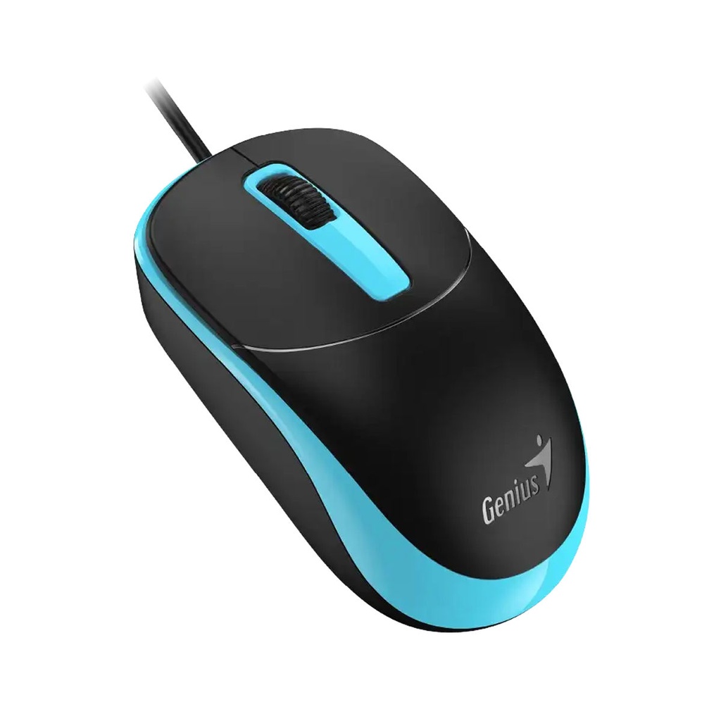 MOUSES GENIUS USB A BLACK BLUE GREY OPTICAL (DX-123)