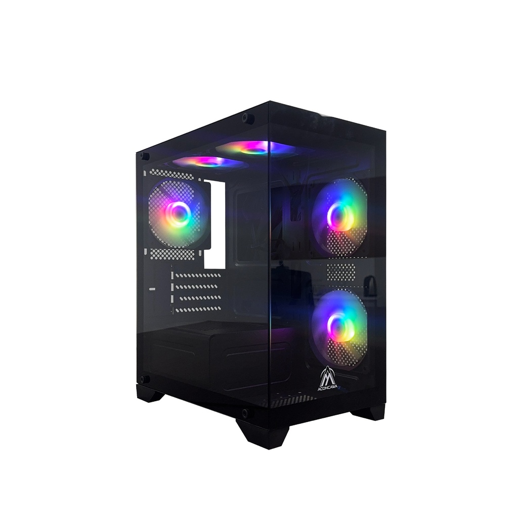 GABINETE ACONCAWA NEBULA X F-600W 5 COOLER FAN ARGB MICRO ATX (ACW-MY01)
