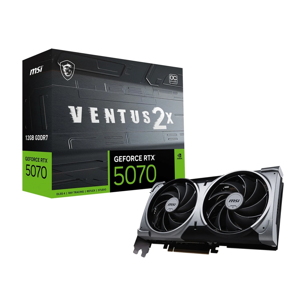 PLACA DE VIDEO MSI NVIDIA GFORCE VENTUS 2X RTX 5070 12GB GDDR7 OC EDITION (912-V532)