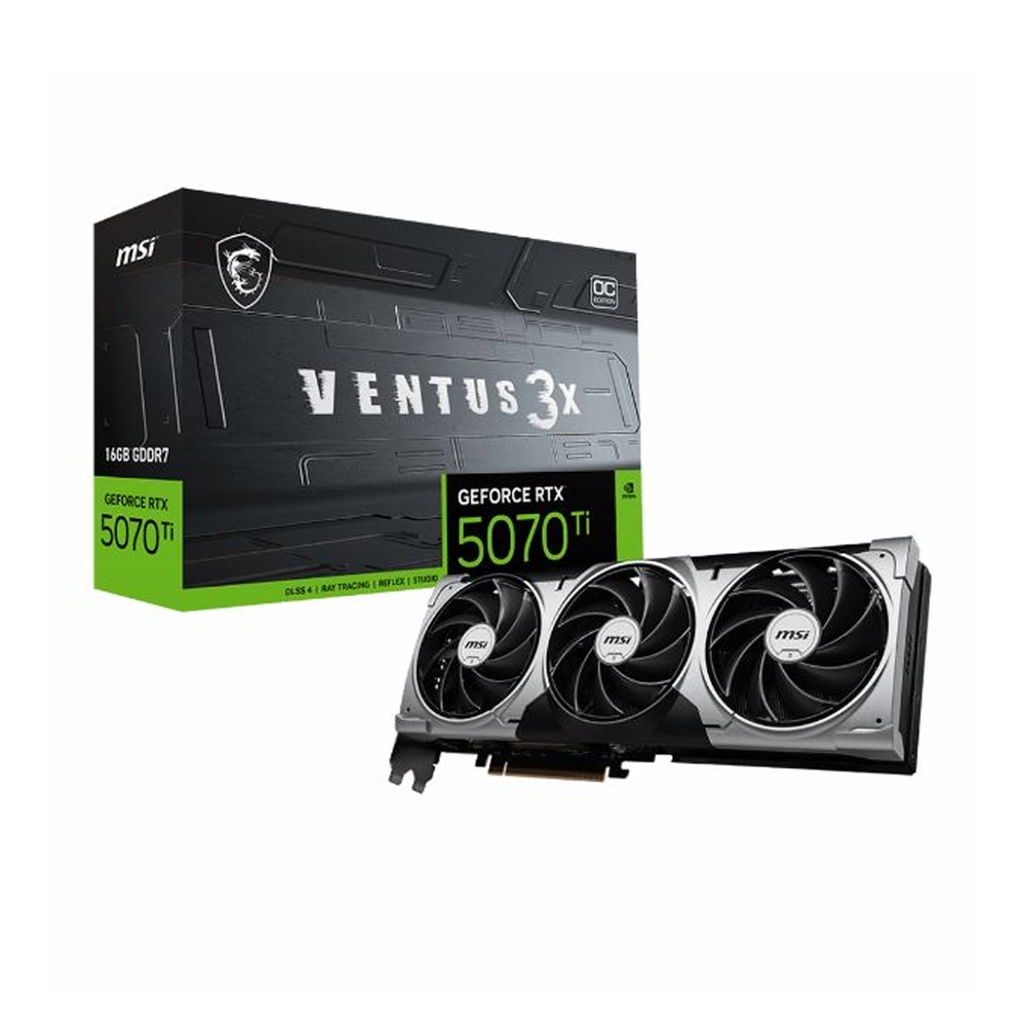 PLACA DE VIDEO MSI NVIDIA GFORCE VENTUS 3X RTX 5070 TI 16GB GDDR7 OC EDITION (912-V531)