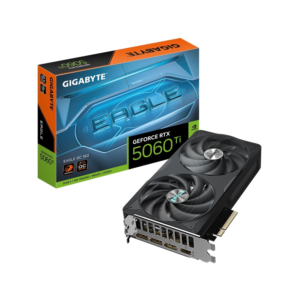 PLACA DE VIDEO GIGABYTE NVIDIA GFORCE EAGLE RTX 5060 TI 16GB GDDR7 OC EDITION WINDFORCE (GV-N506TEAGLE OC-16GD)