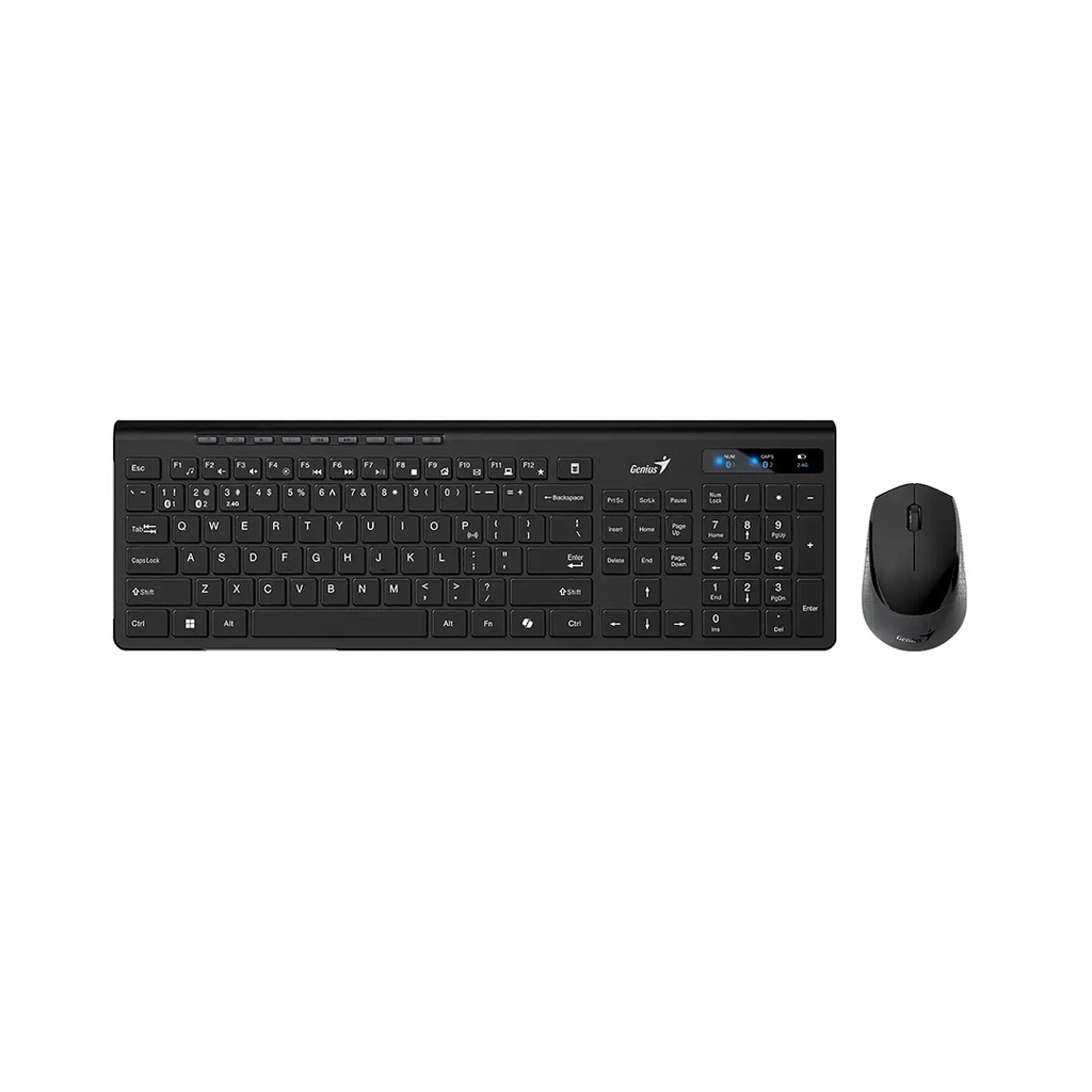 TECLADO Y MOUSE GENIUS WIRELESS 2.4GHZ AND BLUETOOTH BLACK SLIMSTAR 8230 (SLIMSTAR 8230 BLACK)