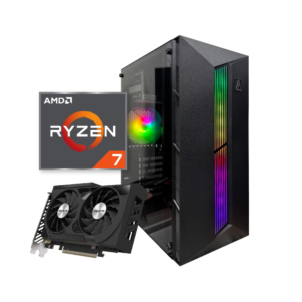 PC AMD 5500 16GB 480GB WIFI RTX 3050 RGB Nebula