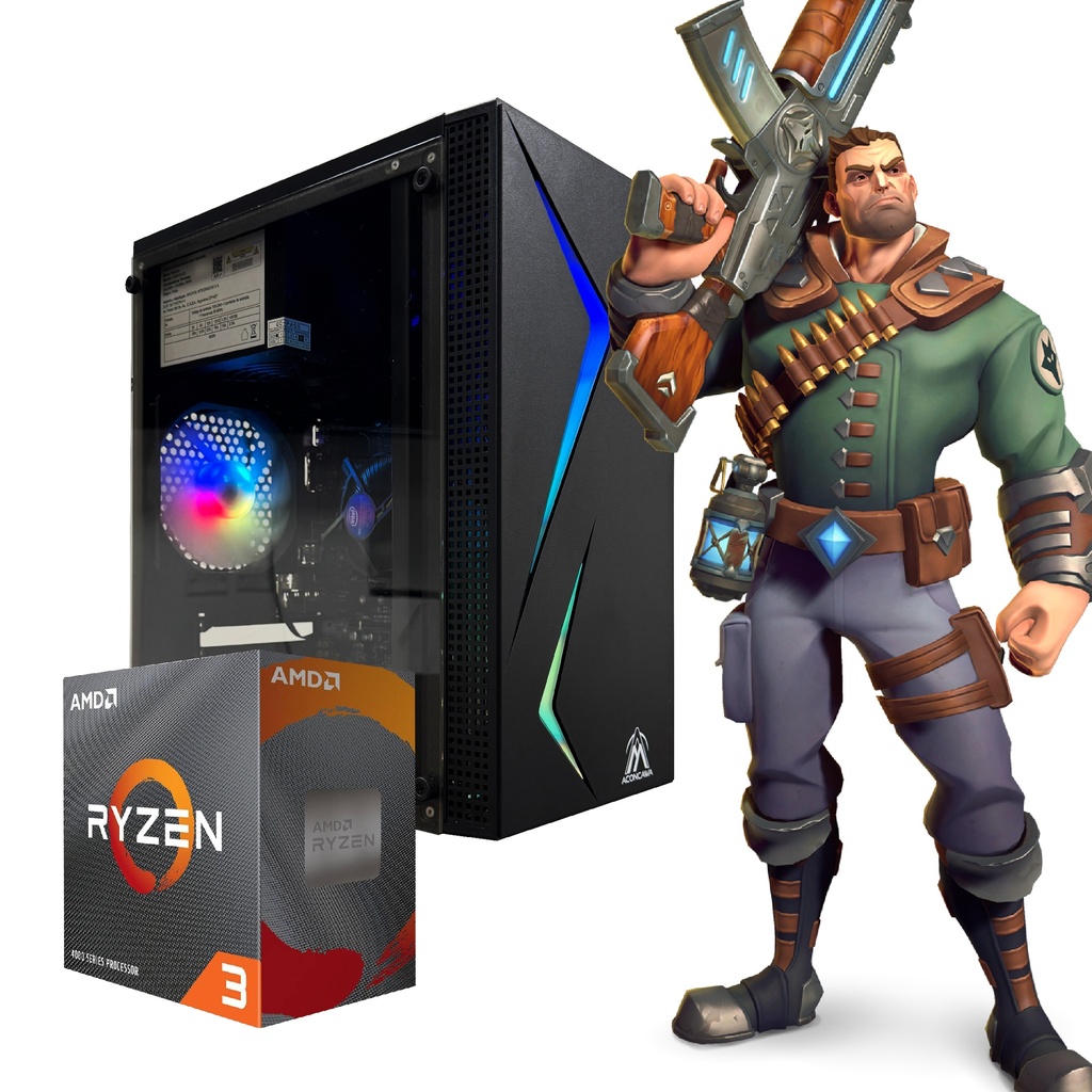 PC GAMER RYZEN 3 3200G 16GB 480GB KIT RGB WIFI VOLTIX