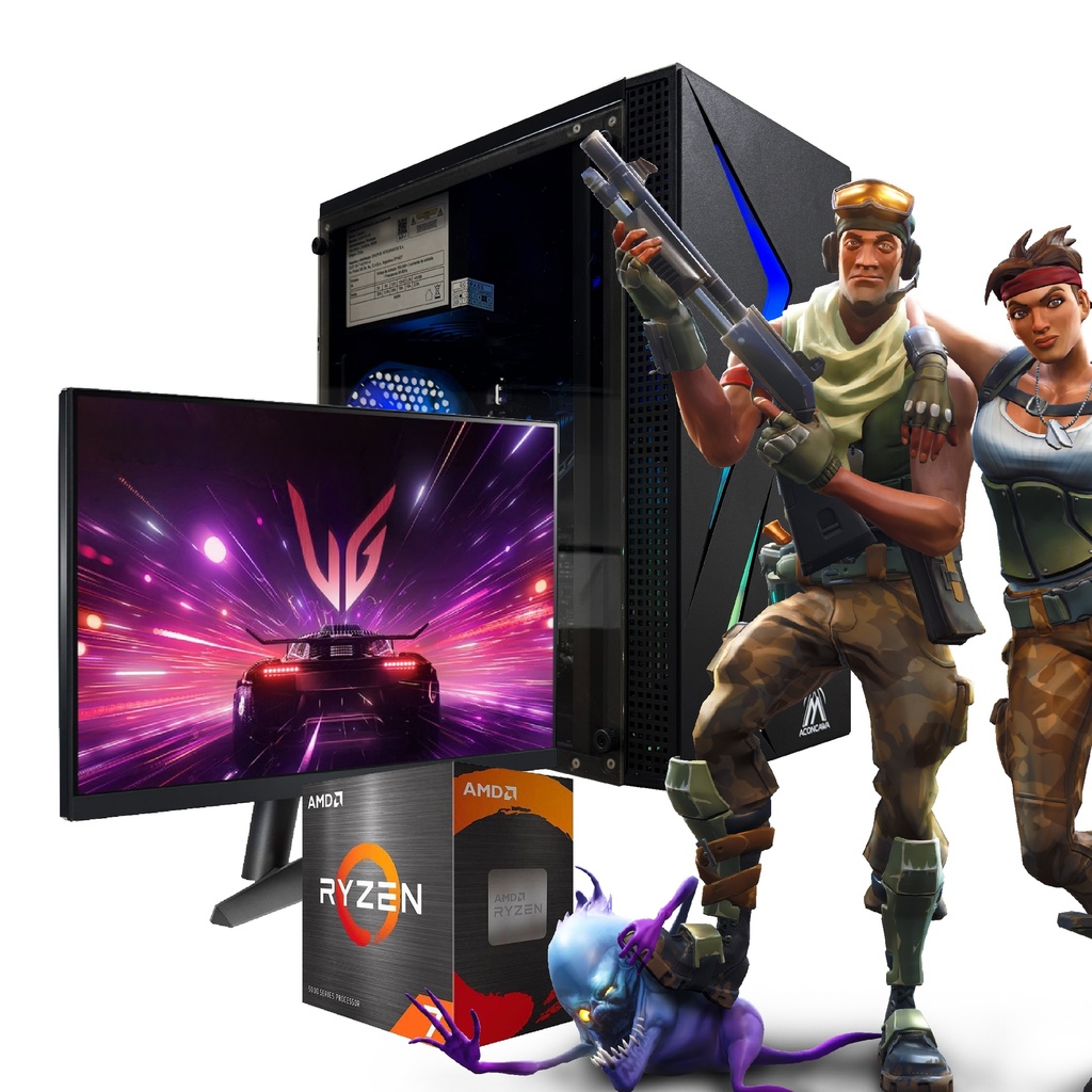 Pc AMD 7 5700G 32GB 1TB RGB VOLTIX MONITOR 27