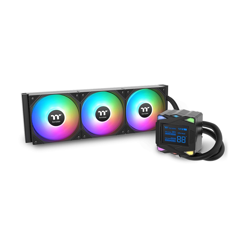 WATERCOOLER THERMALTAKE LA360-S ARGB SYNC SEGMENT LCD AIO LIQUID COOLER BLACK 3 FAN (CL-W462-PL12SW-A)