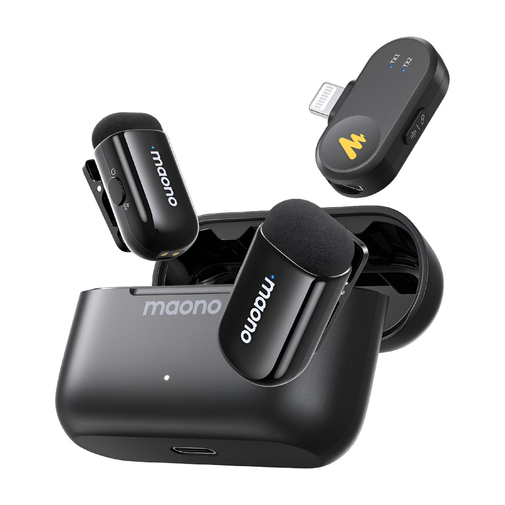Microfono MAONO WM622 NEGRO INALAMBRICO CORBATERO CON RECEPTOR LIGHTNING IPHONE IPAD (WM622 PB2) (6972237683155)
