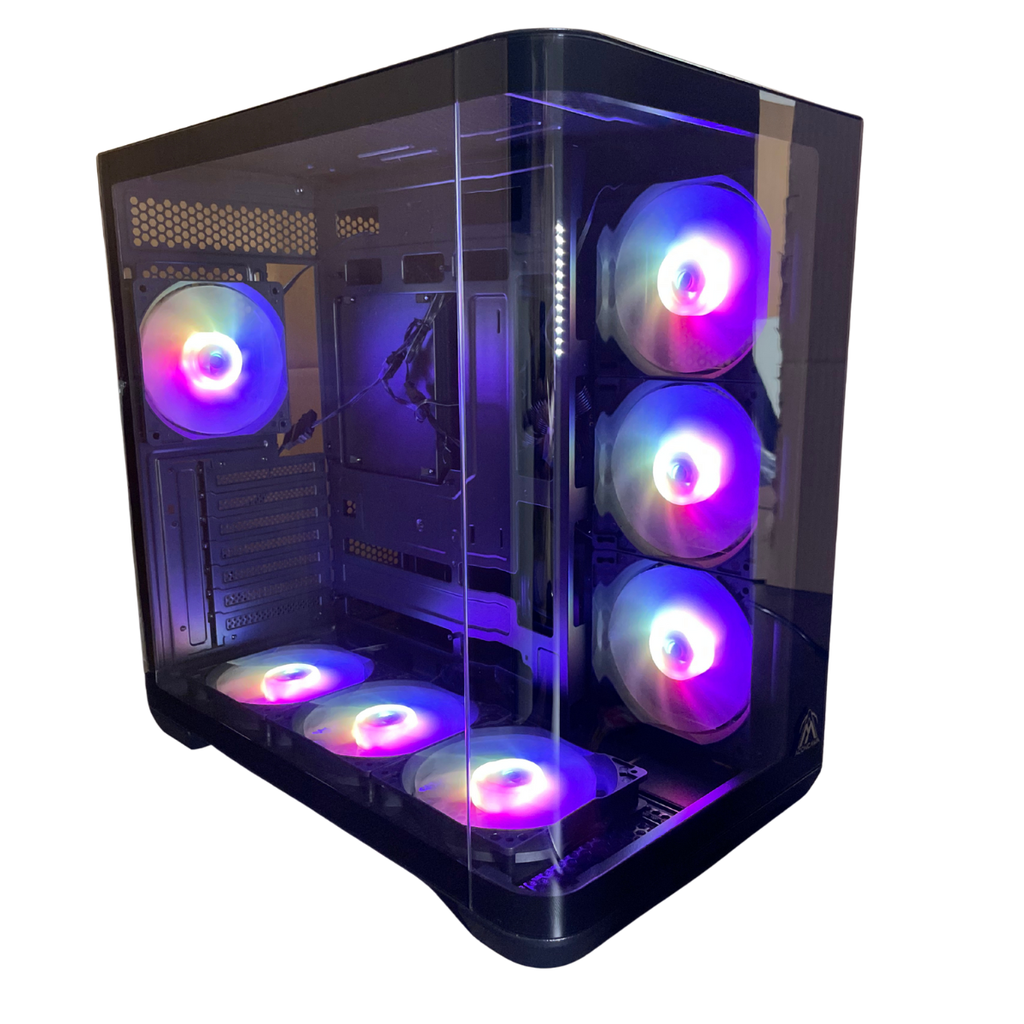 Gabinete Aconcawa Boris con frente curvo 7 coolers RGB Atx (GB-KIT006SF)