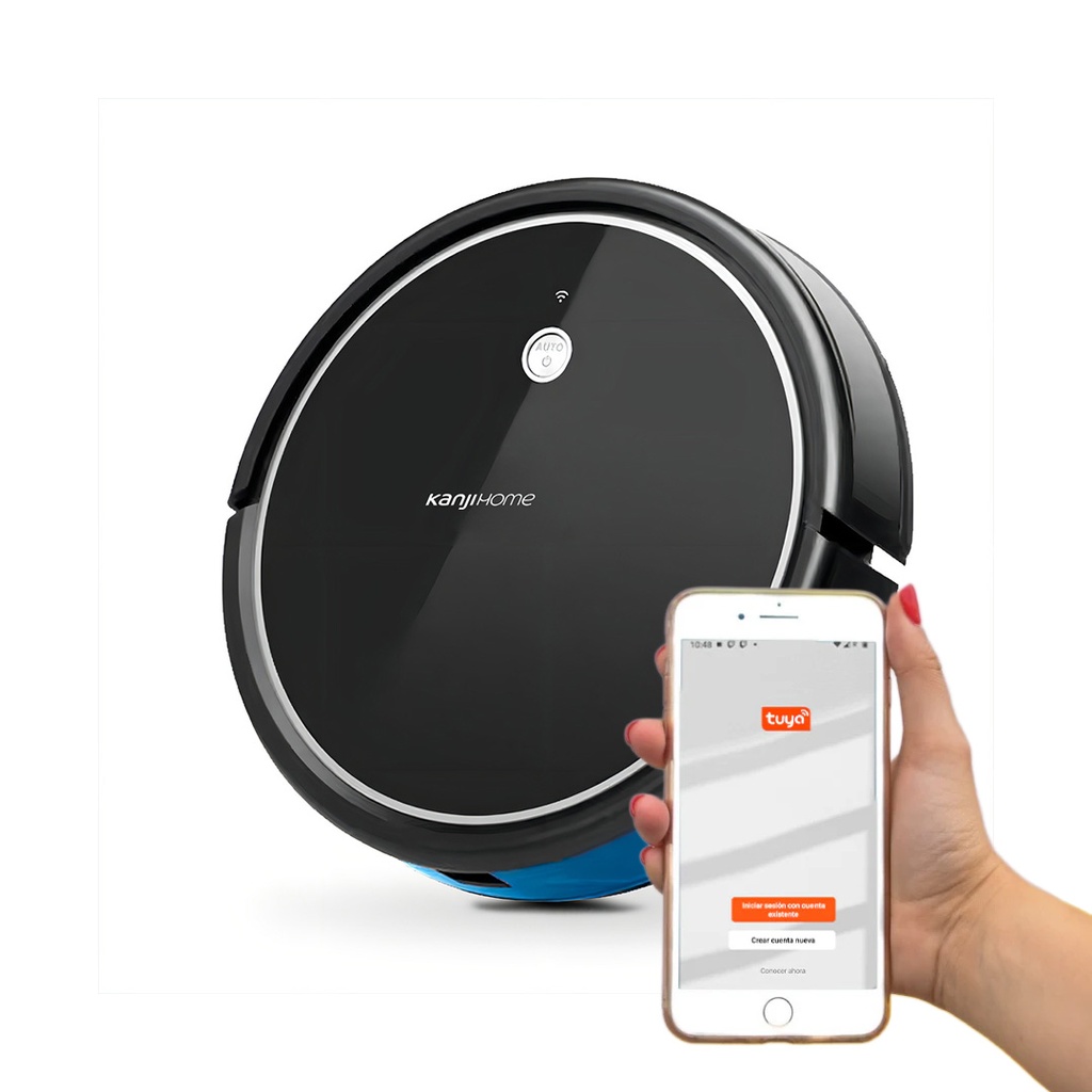 Aspiradora robot trapeadora Kanji 3 en 1 con base de carga, control y app (kjh-asprob-02)
