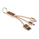 Noganet Cable Usb/Micro-Usb/Lightning Llavero Dorado (Usb K 31)